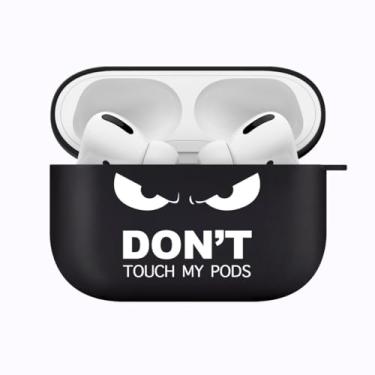 Imagem de ICEELEC Capa protetora compatível com AirPods Pro 2 Devilish Eyes AirPods Pro 2 geração com chaveiro para homens e mulheres, capa de fone de ouvido à prova de choque para AirPods Pro 2ª geração (preto