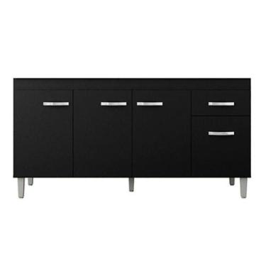 Imagem de Balcão De Pia Gabriela 150 Cm Preto - Ajl - AJL MÓVEIS