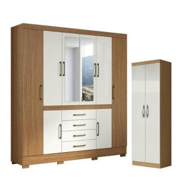 Imagem de Guarda Roupa Casal Nápole 2045149 E Armário Multiuso New 2000192 Ataca