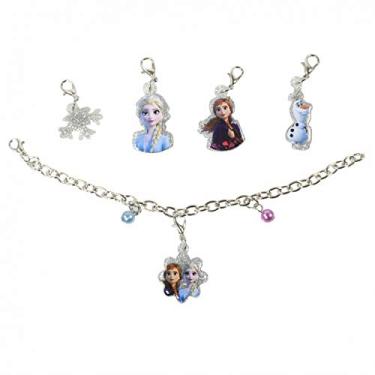 Imagem de Disney Frozen Conjunto de 2 pulseiras de presente para meninas, 6 peças, plástico