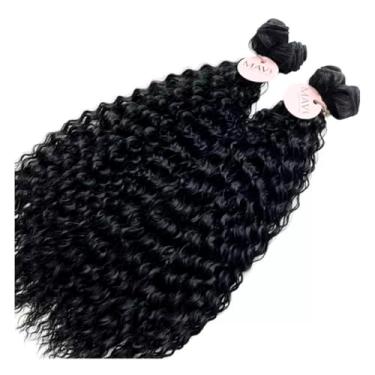 Imagem de Cabelo do Futuro Cacheado 55cm Mega Hair - 100g - (3 Cores) - Extensão Profissional na Tela - Cachos Perfeitos (Preto)
