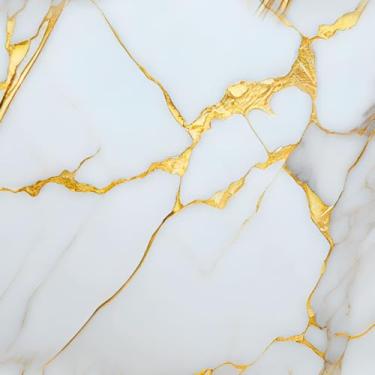 Imagem de Papel De Parede Adesivo Marmorizado Cinza Com Dourado 3m