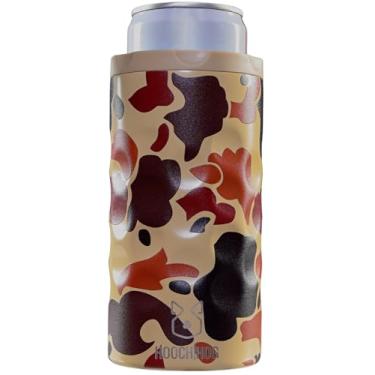 Imagem de Hooch|Coozie Skinny de porco – Resfriador de lata de aço inoxidável para latas finas de 340 g incluindo biscoitos de garra branca (camuflagem Old School)