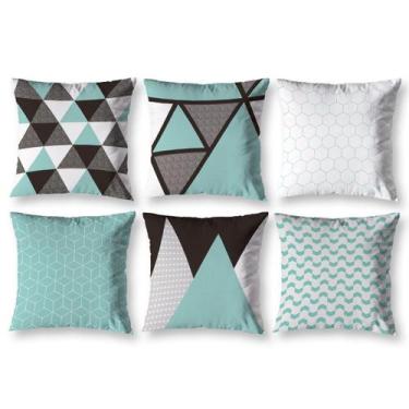 Imagem de Kit 6 almofadas Cheias 40cm x 40cm Decorativas Estampadas Digital Colo