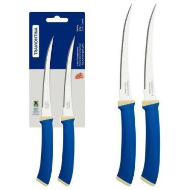 Imagem de Conjunto De Facas Tomate Tramontina Felice Lâminas De Aço Inox 2 Peças
