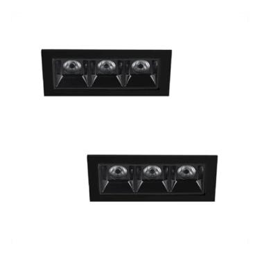 Imagem de 2 Mini Spot Triplo Embutir Led Recuado 3000K Downlight Bet58