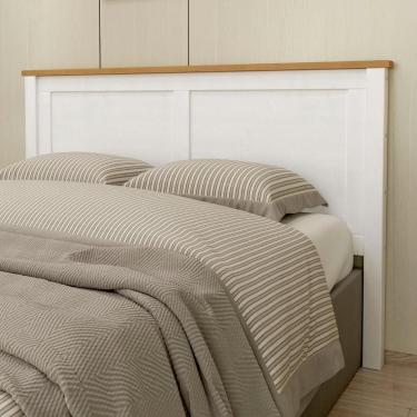 Imagem de Cabeceira Para Cama Box Casal Queen Lázio F07 Madeira Maciça 160cm Branco Freijó Mpozenato