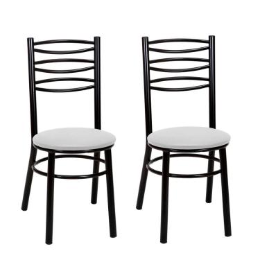 Imagem de Conjunto 2 Cadeiras para Sala de Jantar Preto/Branco
