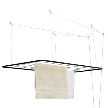 Imagem de Varal de Teto em Aço, Cor Preta, Maxeb.