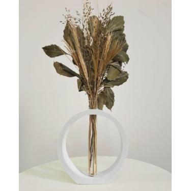 Imagem de Arranjo De Flores Secas Decorativo Vaso Solitário Anel