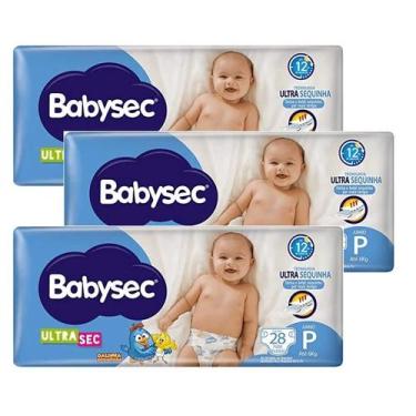 Imagem de Kit 3 Fraldas Babysec Ultrasec Jumbo Galinha Pintadinha P com 28 unida