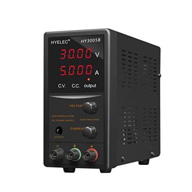 Imagem de HYELEC Fonte De Alimentação Cc Variável, Hyelec 30 V 5 A Ajustável Com Comutação Regulada Fonte De Alimentação De Bancada Cc Com Display Led De 4 Dígitos, Retenção De Dados, Ajuste Grosso E Fino Com