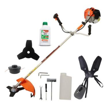 Imagem de Roçadeira Profissional a Gasolina Vulcan Trent Vr520h 52cc 2,5hp + Oleo Stihl Castrol 2T Completa