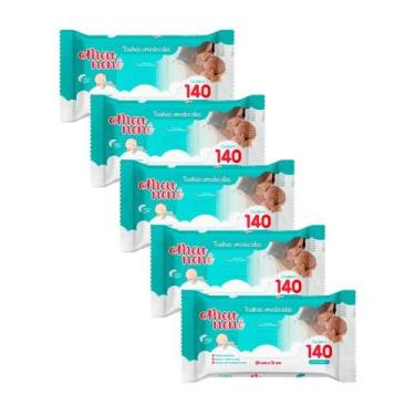 Imagem de Kit 5 Toalhas Umedecidas Meu Nenê com 140 Unidades