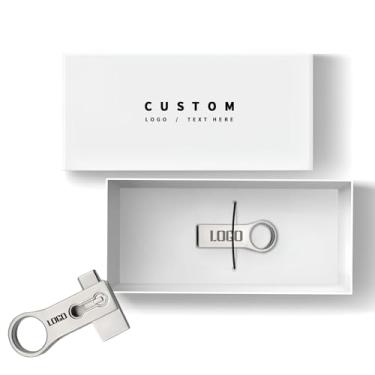 Imagem de Flash Drives USB OTG de metal personalizados - pen drives duplos USB/tipo C para presentes e eventos corporativos | Pen Drives de marca gravados | Presentes técnicos promocionais em massa (100,16 GB)