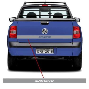 Imagem de Faixa Tampa Traseira Saveiro 2014 Em Diante Adesivo Prata - SPORTINOX,