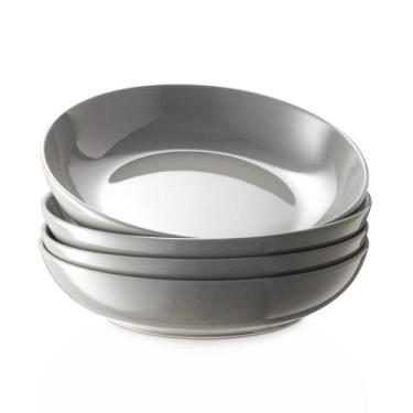 Imagem de Pasta Bowls Y YHY 950ml, conjunto de 4 cerâmicas cinzentas, seguras pa