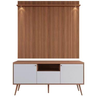 Imagem de Painel Jequitiba Ripado 3d Bancada Canada Jequitiba-off White