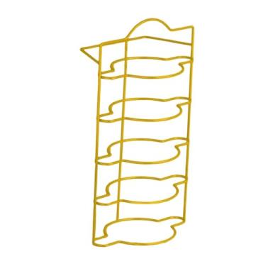 Imagem de KiBcsLic Prateleira Expansível para, Escorredor de Pratos, Organização de Metal, Escorredor Moderno para Pratos, Organizador de Mesa de Cozinha, Ouro 5 Camadas, Tamanho real