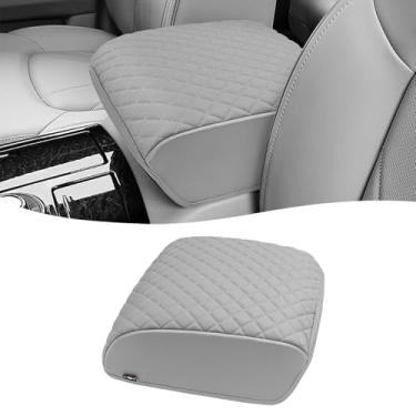 Imagem de KBH Capa de apoio de braço do console central para Infiniti QX56, QX80 2011-2017, acessórios interiores, almofada de tampa do console médio, protetor de capa de descanso de braço, couro vinil, cinza