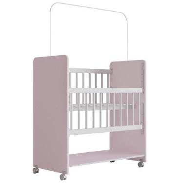 Imagem de Mini Berço Grade Movel 89 cm Outside Mobbs - Moblis Móveis, Branco Ros