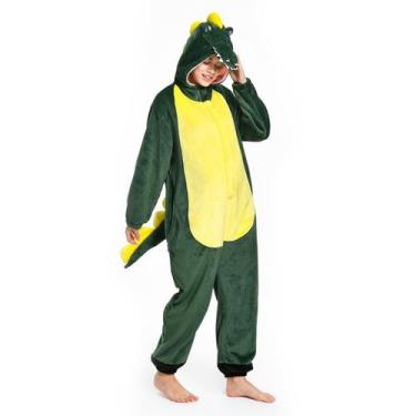 Imagem de Pijama de pelúcia unissex para adultos Onesie OLAOLA Crocodile Hallowe