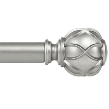 Imagem de Varão de cortina KAMANINA Silver 182-365 cm ajustável com acabamentos