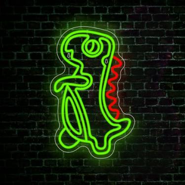 Imagem de Neonawall Dinosaur Neon Sign for Wall Decor Light Up Letters Dinosaur Led Sign Cute Birthday Party Gifts Led Decorative Night Signs Boys’ Room Decorations Dino Birthday Party Signs for Home Bedroom