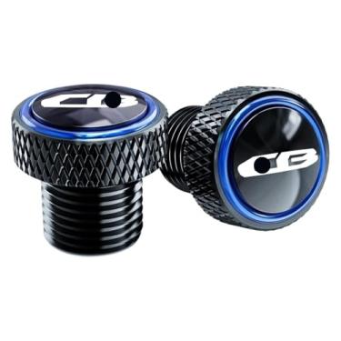 Imagem de BYYINGSUS Chaveiro de motocicleta Parafuso de tampa do furo do espelho traseiro compatível com CB650R CB650F CB500F CB500X CB1000R Cb400 CB600F CB 650R (Blue-cb)