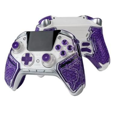 Imagem de Controller Grips, Skin kit,Anti-Skid, Multi-Texture, Sweat Absorption, Pre-Cut Grips Tape, by SHADOW BOOLT (Purple & Silver, for ManbaOne)