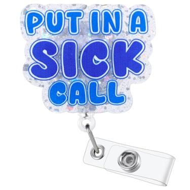 Imagem de Carretel de crachá de enfermeira correcional engraçado | Coloque uma chamada médica | Porta-crachá de acrílico retrátil | Presentes de enfermeira correcional | Presentes para colegas de trabalho do