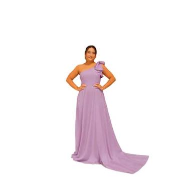 Imagem de Vestido Festa Cetim Ombro Só Madrinha Formatura Casamento - Glamoor Fe