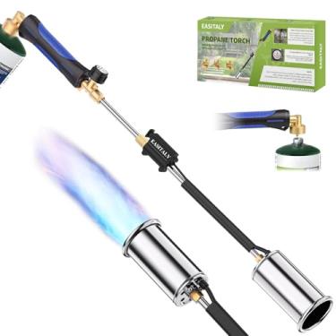 Imagem de Queimador de maçarico de propano, 2.400.000 BTU Tocha de sopro resistente com autoignição e aderência de borracha, queimador de ervas daninhas de jardim e iniciador de carvão para churrasco, garagem