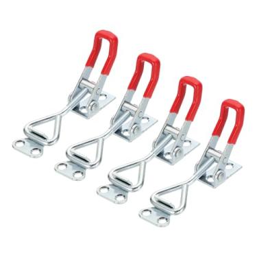 Imagem de HARFINGTON 4 peças de grampo ajustável M5 x 27 mm 99.8 kg capacidade de retenção 4001 estilo trava de liberação rápida grampos ferrolho para tampa de defumador gabarito caixa de ferramentas, prata