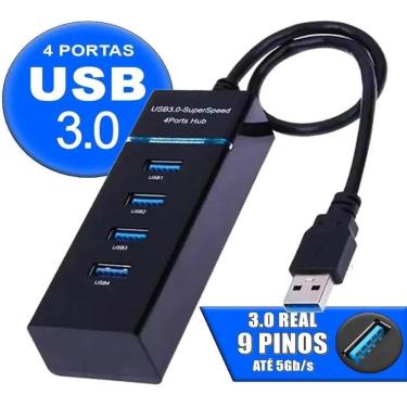 Imagem de HUB USB 3.0 com 4 Portas e Led Indicador Exbom UH-30