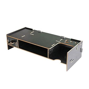 Imagem de Suporte de computador base de aumento simples para monitor de computador desktop laptop suporte de base de armazenamento de escritório suporte para laptop (cor: Natural) (preto)