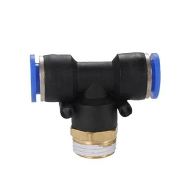 Imagem de Conexões de conector rápido pneumático tipo T rosca PB PB4-M5/01/02/03 PB6-M5/01/02/03/04 PB8/PB10/PB12-01/02/03/04(PB8-03)