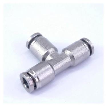 Imagem de WWECCQIJ Fit Tube O.D 6 mm Pneumático Tee Branch 304 Conector de Aço Inoxidável Conexões Rápidas