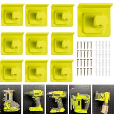 Imagem de 10 peças suporte de ferramentas de plástico suporte de doca de bateria elétrica para ferramentas de perfuração de 18 V gancho para oficina garagem (2 conjuntos)