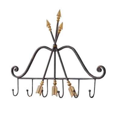 Imagem de Cabide de parede vintage americano ganchos de ferro forjado criativo sala de estar decoração de parede chaveiro gancho de cabide de parede