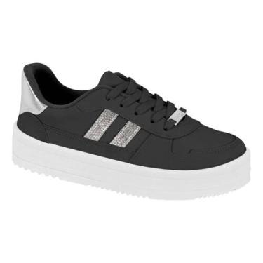 Imagem de Tênis Feminino Moleca Classico Preto Prata Social, Preto, Prata, 37