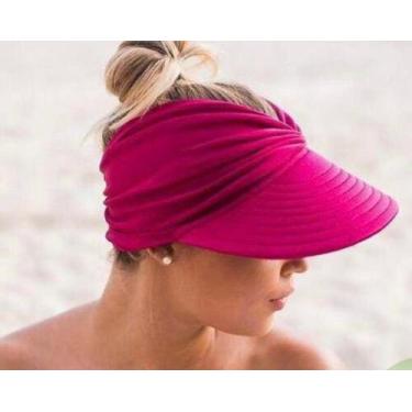 Imagem de Viseira Feminina De Praia Turbante Uva E Uvb Fps 50 - Divino - Dulce S