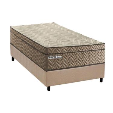 Imagem de Conjunto Box Solteiro: Colchão Molas Paropas Ensacadas Safira Uniface + Base Crc Suede Clean (88x188)