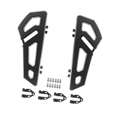 Imagem de KiBcsLic Apoio para os pés do piloto da motocicleta, substituição direta e resistente, apoio para os pés em liga de alumínio, Preto