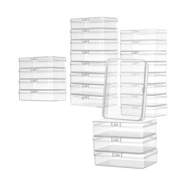 Imagem de Colaxi 24x Caixa de armazenamento de contas, recipiente de armazenamento de artesanato, caixa de giz de cera transparente e versátil, organizador de