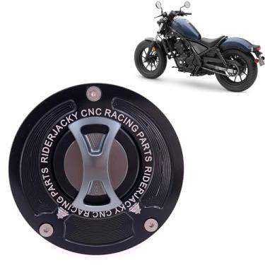 Imagem de Riderjacky Compatível com tampa de combustível sem chave de liberação rápida Honda CG150 Titan Mix 2014-2016| CMX 300 500 Rebel 2017-2024 | CMX1100 Rebel 21-24 | Macaco 125 18-2024 | NC750X 18-23
