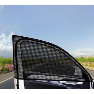 Imagem de Janela de tela de carro antirmosquito e repelente de insetos cortinas de carro capa de malha de carro janela lateral mosquiteiro para-sol tipo universal