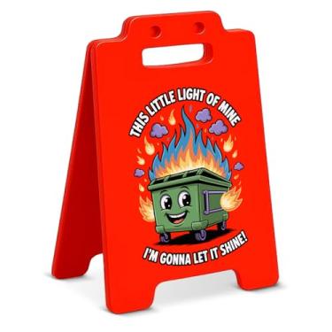 Imagem de Decoração divertida de mesa de lixo de bombeiros This Little Light of Mine I'm Gonna Let It Shine Placa de mesa decoração de cubículo de escritório presente inspirador para colegas de trabalho e