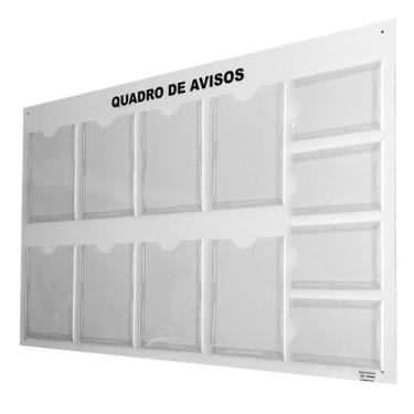 Imagem de Quadro Aviso Gestão Á Vista 12 Displays ACM Porta Folha Organização Pr