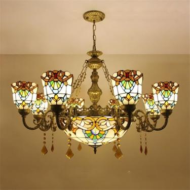 Imagem de Lustre contemporâneo de papagaio, obra de arte de luxo para sala de estar, restaurante, quarto, villa, hotel, café, bar, karaokê, clube, luminária pendente de vidro colorido com LED (C 8 lâm